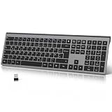 cimetech Tastatur Kabellos 2,4G Aufladbare Full Size Ultraslim Keyboard